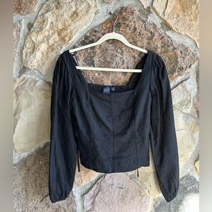 GAP Black Linen Blouse